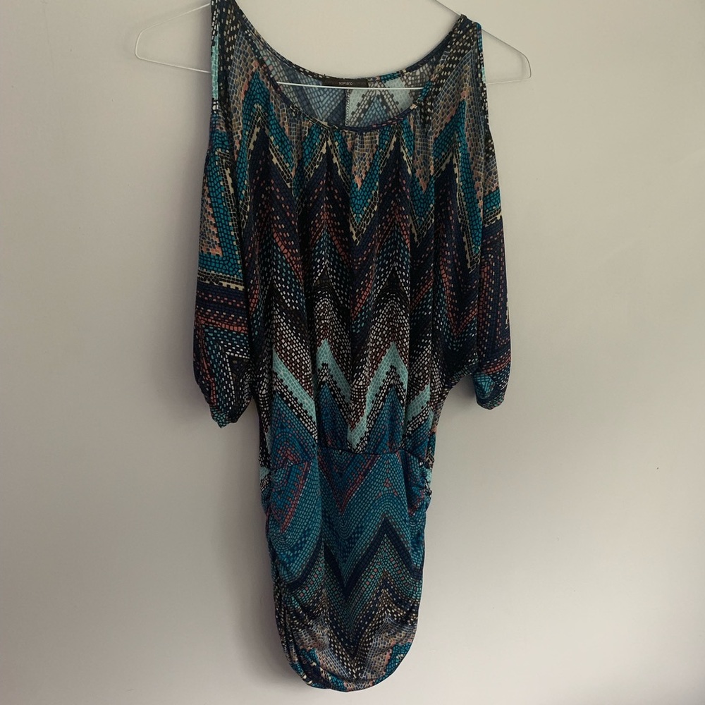 Printed Cold Shoulder Dress